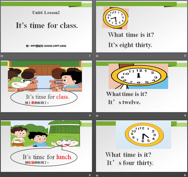 《It's time for class》Time PPT课件（2）