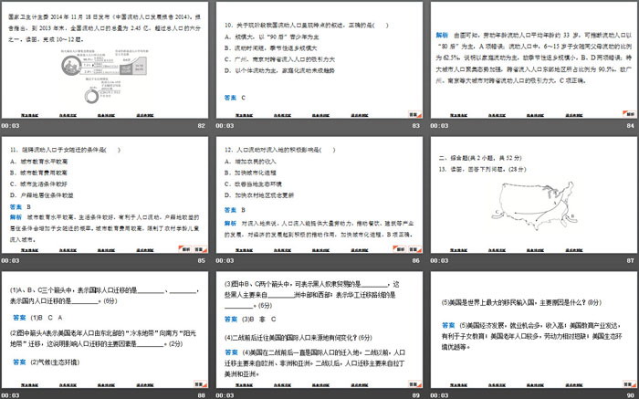 《人口迁移的特点及影响因素》人口分布、迁移与合理容量PPT下载（11）