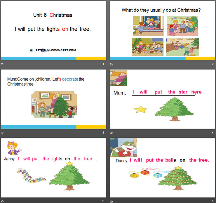 《I will put the lights on the tree》Christmas PPT（2）