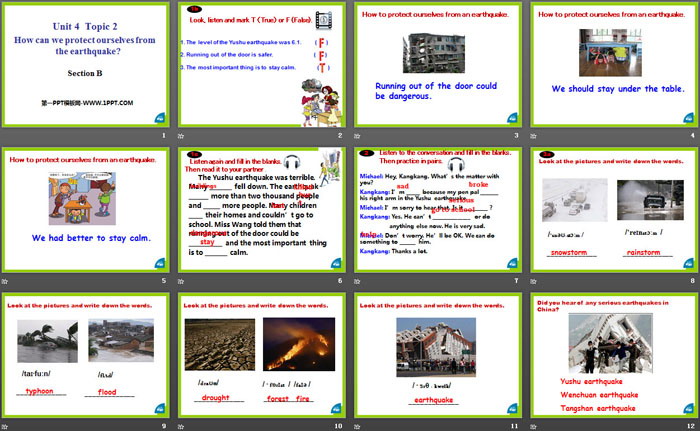 《How can we protect ourselves from the earthquake?》SectionB PPT（2）