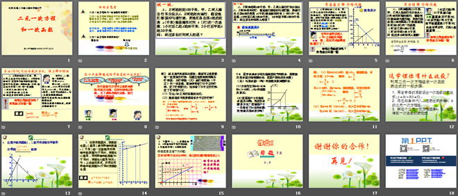 "Linear equations and linear functions of two variables" PPT courseware for linear equations of two variables 2