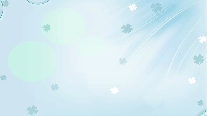 Green and elegant four-leaf clover PPT background image