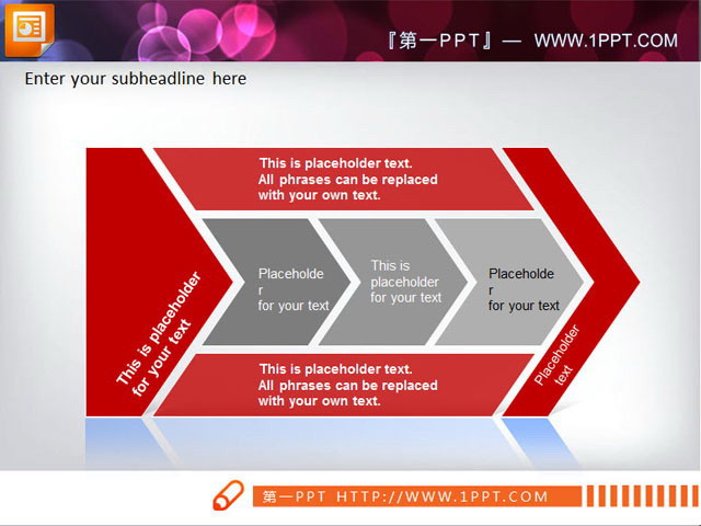 一组递进关系的PPT图表模板下载