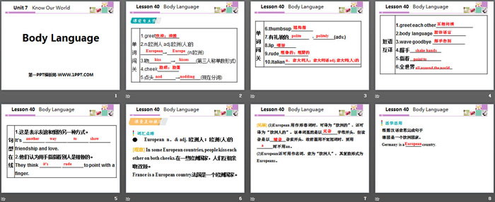 《Body Language》Know Our World PPT教学课件（2）