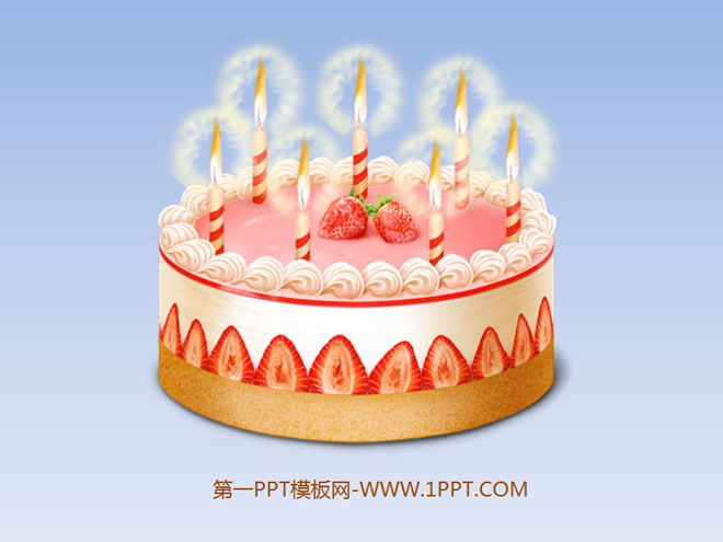 Happy birthday slide template with dynamic birthday cake PPT animation background