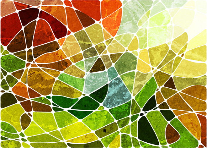 Colorful mosaic background art PPT template picture