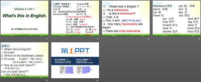 《What's this in English》PPT课件
（2）