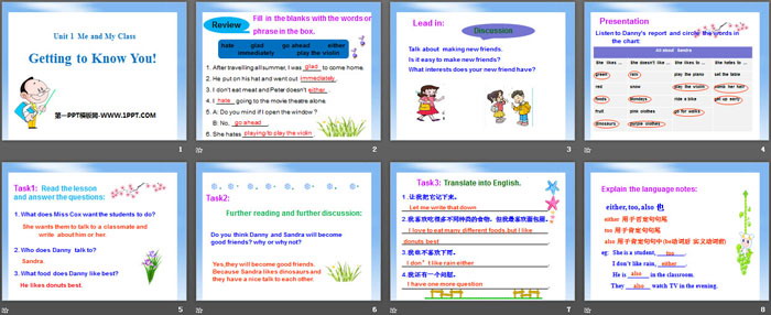 《Getting to know you》Me and My Class PPT下载（2）