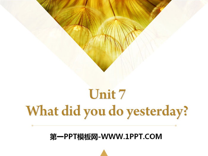 "What did you do yesterday?" PPT courseware