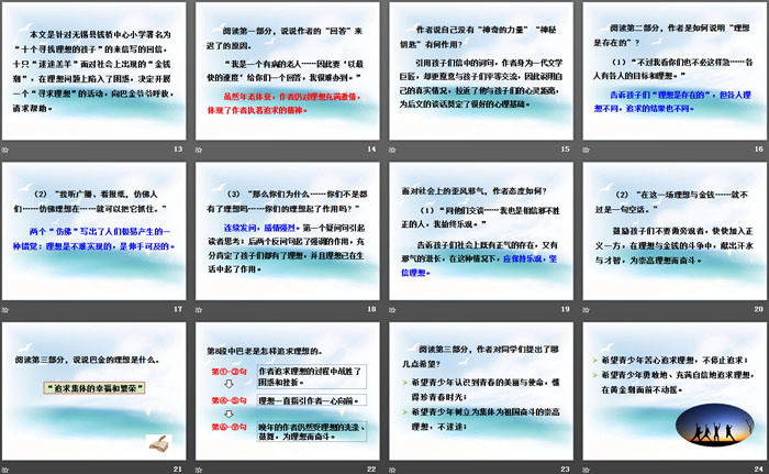 《寻找理想》PPT
（3）