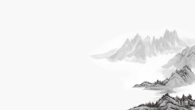 六张黑白古典水墨中国风PPT背景图片（2）