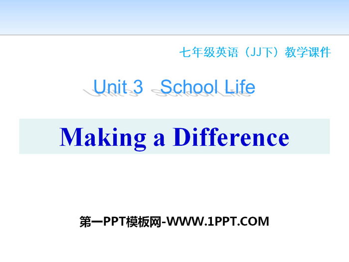"Making a Difference" School Life PPT download