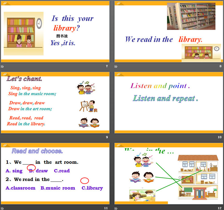 《We read in the library》School PPT课件（3）