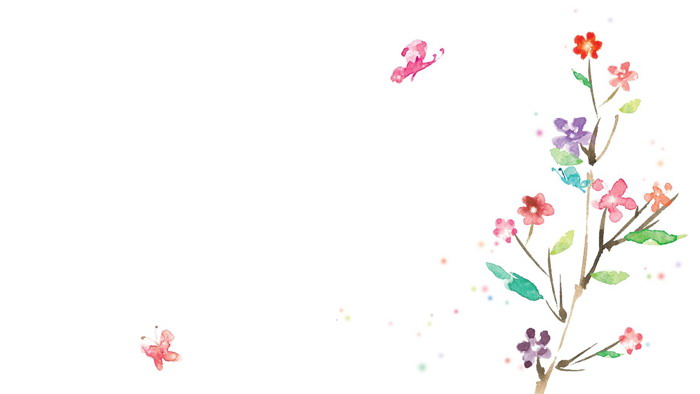 Colorful watercolor plant butterfly PPT background picture