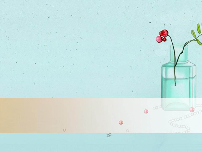 Blue hand-painted bottle flower elegant PPT background picture