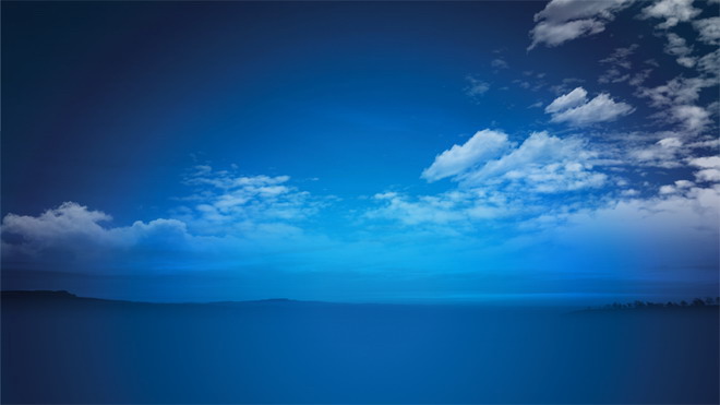 靜謐的藍天白雲PPT背景圖片