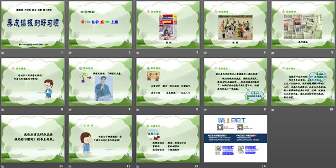 《养成读报的好习惯》PPT课件5
(2)