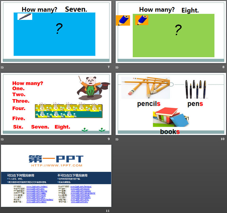 《How many books do you have?》Numbers PPT（3）