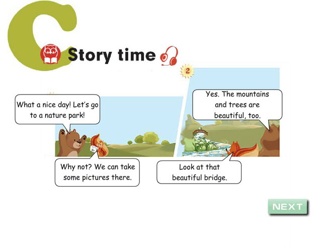 "In a nature park" story time Flash animation courseware