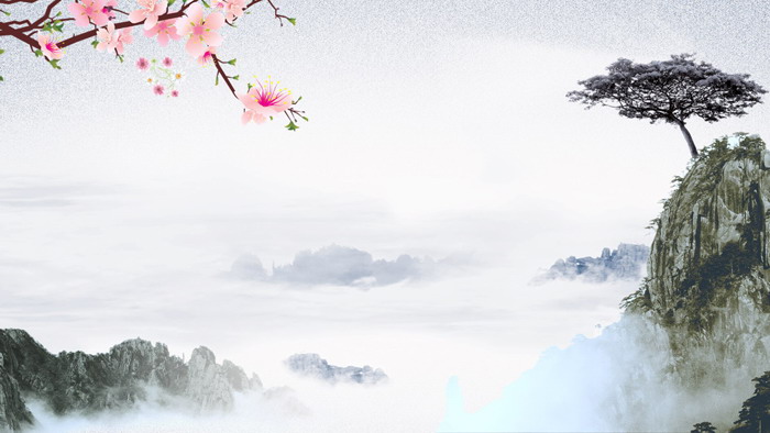 Seven ink landscape classical Chinese style PPT background pictures