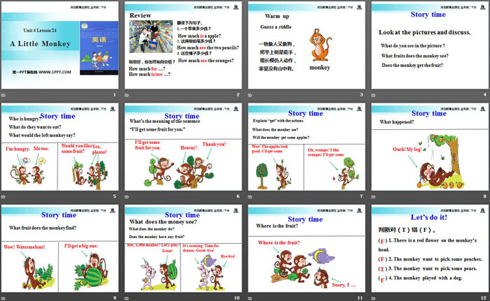 《A little monkey》Food and Restaurants PPT（2）