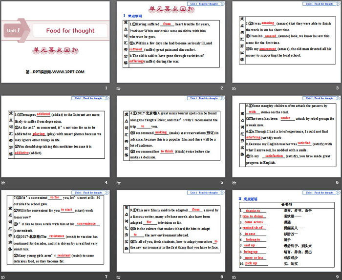 《Food for thought》单元要点回扣PPT（2）
