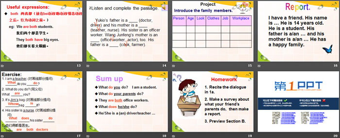 《What does your mother do?》SectionA PPT（3）