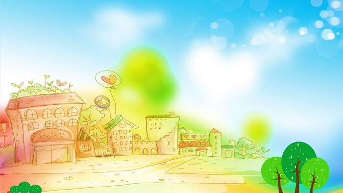 Colorful cartoon hand-painted PPT background picture