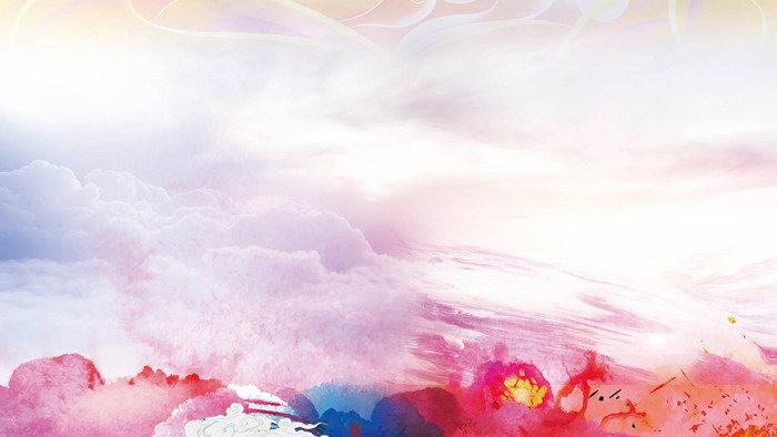 Colorful smudged clouds PPT background picture