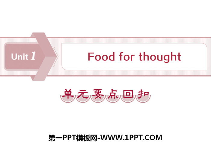 "Food for thought" unit key points rebate PPT