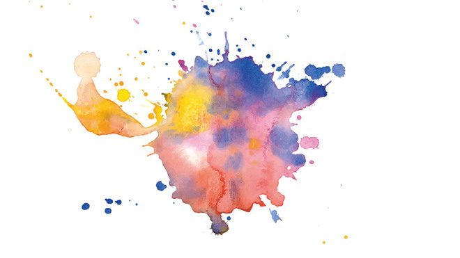Three creative watercolor ink PPT background pictures