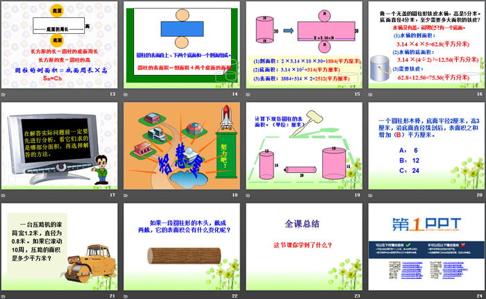 《圆柱的表面积》PPT
（3）