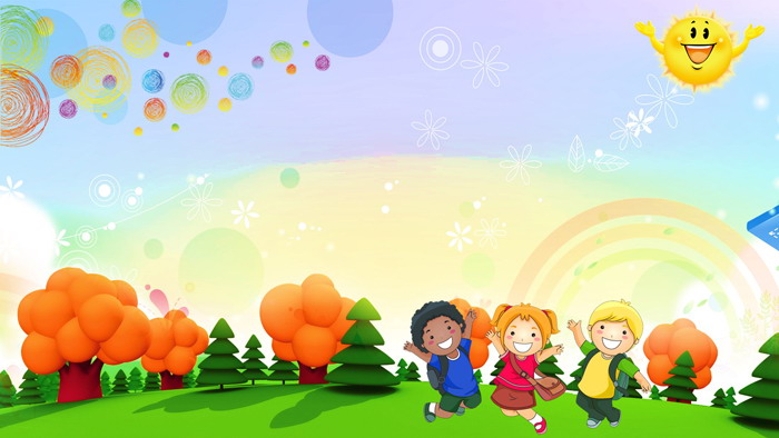 Three colorful cartoon woods PPT background pictures