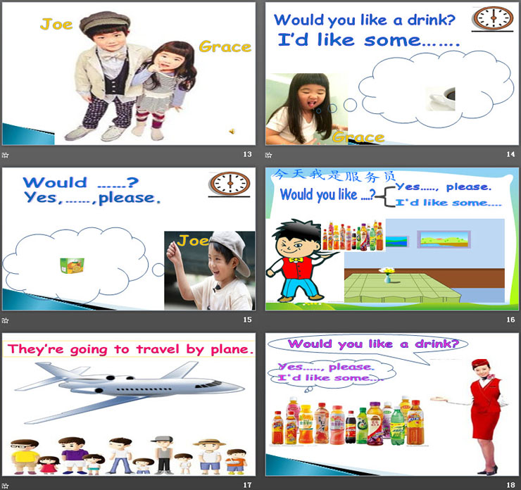 《I'd like some apple juice》Food and Drinks PPT（4）