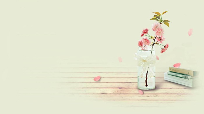 Four beautiful and fresh flower PPT background pictures