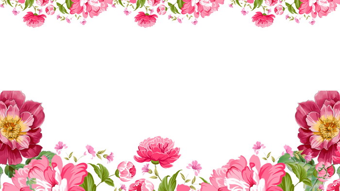 Five pink art flowers PPT background pictures