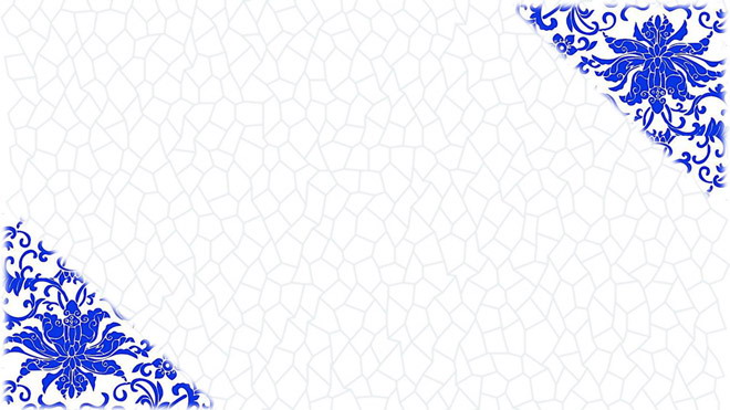 蓝色青花瓷风格中国风PPT背景图片（9）