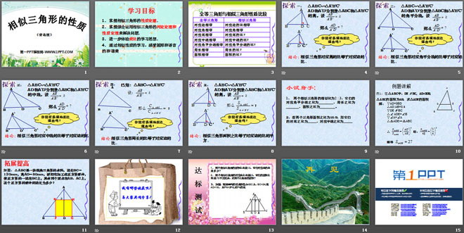 《相似三角形的性质》PPT课件
（2）