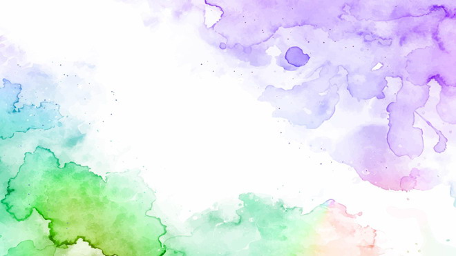 Purple green elegant watercolor blooming PPT background picture