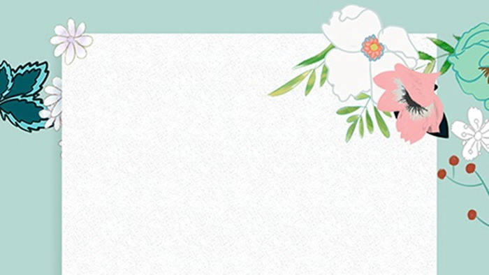 Hand-painted flowers PPT border background picture
