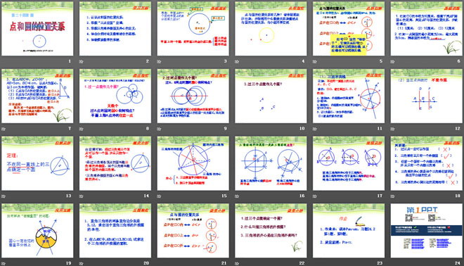 《点和圆的位置关系》圆PPT课件
（2）