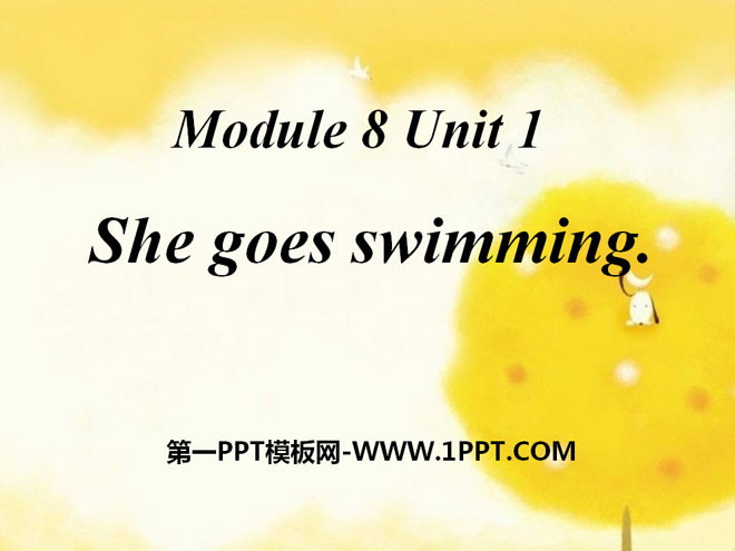 "She goes swimming" PPT courseware