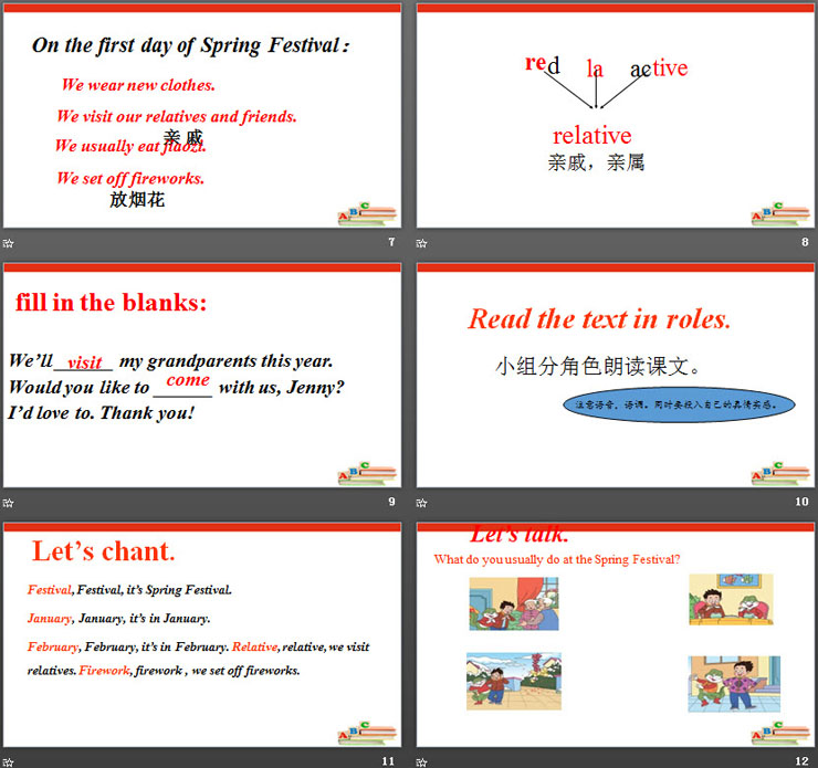 《We visit relatives and friends》Spring Festival PPT（3）