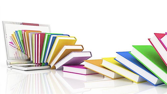 Laptop and books PPT background picture