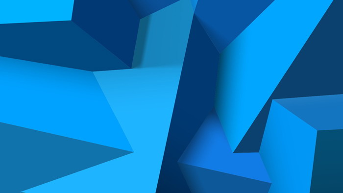Blue irregular three-dimensional polygon PPT background image