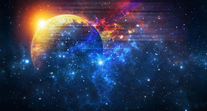 Beautiful cosmic planet PPT background picture
