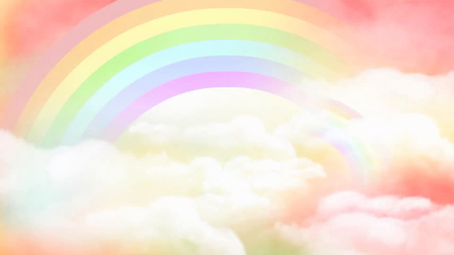 Auspicious clouds rainbow cartoon slideshow background image