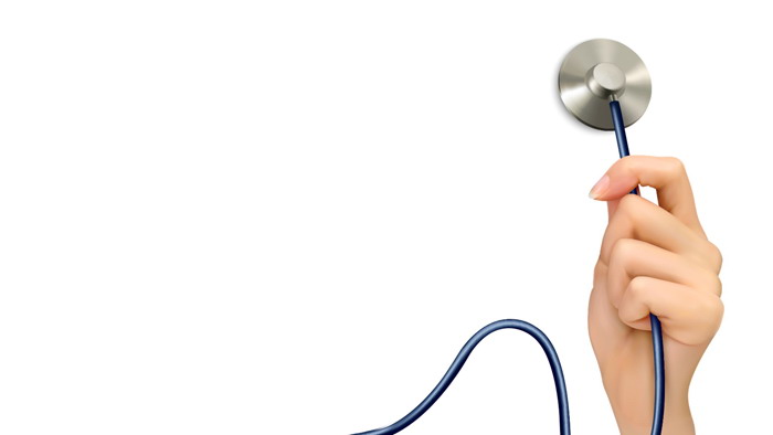 UI style holding a stethoscope PPT background picture