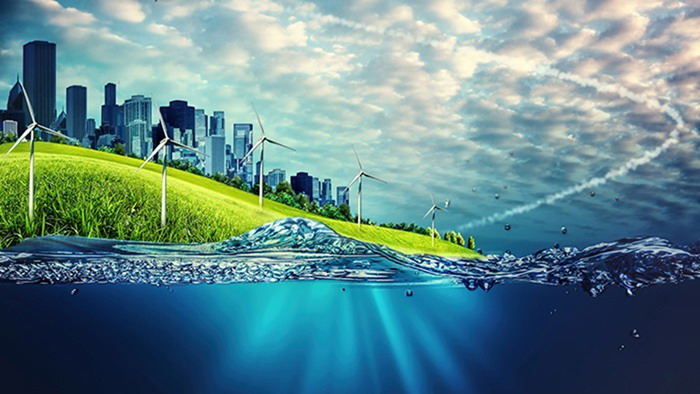Green ecological environment new energy PPT background picture