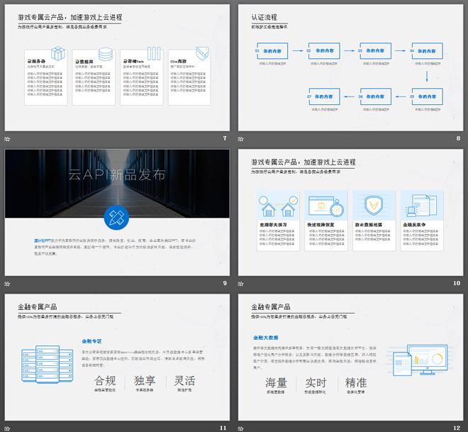 蓝色简洁腾讯云计算产品介绍宣传PPT下载（3）